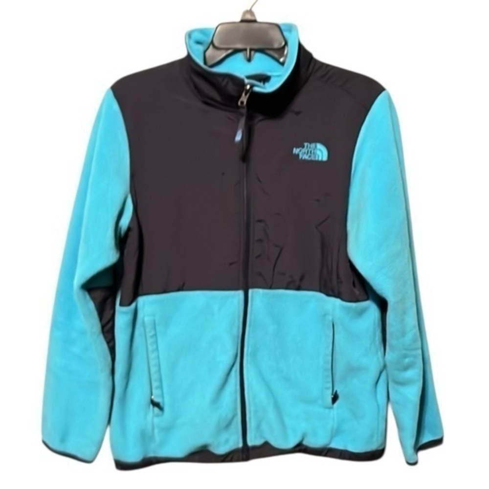 The North Face Blue and Black Fleece Jacket polartec girls size XL